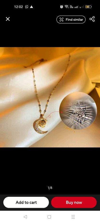 100 Languages- I Love You Moon Necklace